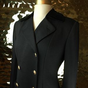 Black Casual Corner Double Breasted Regency Blazer
